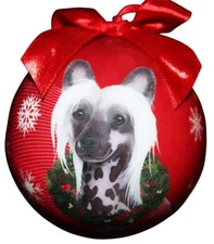 CHINESE CRESTED--Shatterproof Ball Ornament--3" by E & S Pets 