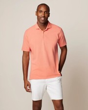 NWT JOHNNIE-O 98 SHORELINE PIQUE POLO SHIRT IN MELON SZ M MEDIUM