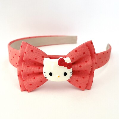Hello Kitty headband hair bow Kawaii Kitsch rockabilly girls