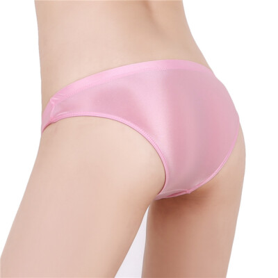 Multiple Colors Unisex Silky Briefs Oily Luster Low Waist Sexy Men Women Panties