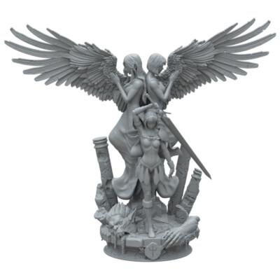 Anime Claymore Clare 1/10 Unpainted GK Models 3D Printed Figure Resin Kits 30cmH