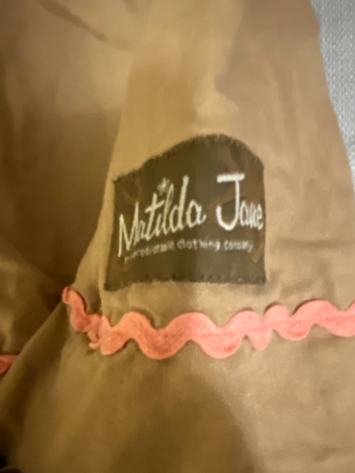 Vestido Matilda Jane Niñas 2 Marrón Ric Rac Rosa Rosas Volantes Manga Corta Foto 2 de 4