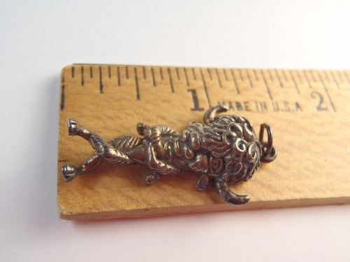 925 Solid Sterling 3D Buffalo Man Pendant 1 1/4" Long - Picture 15 of 15