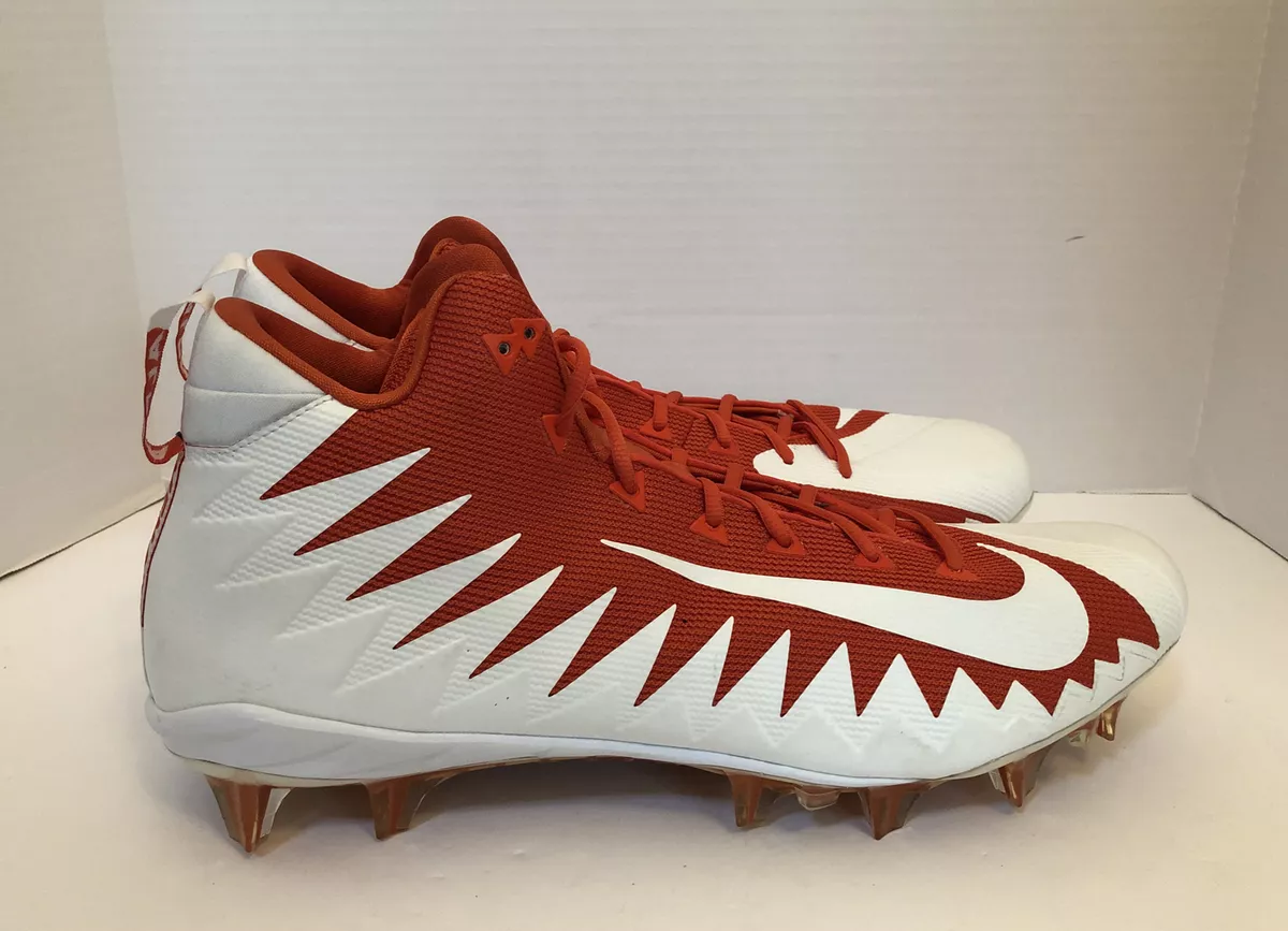 Nike alpha menace men s orange and white football cleats size 18