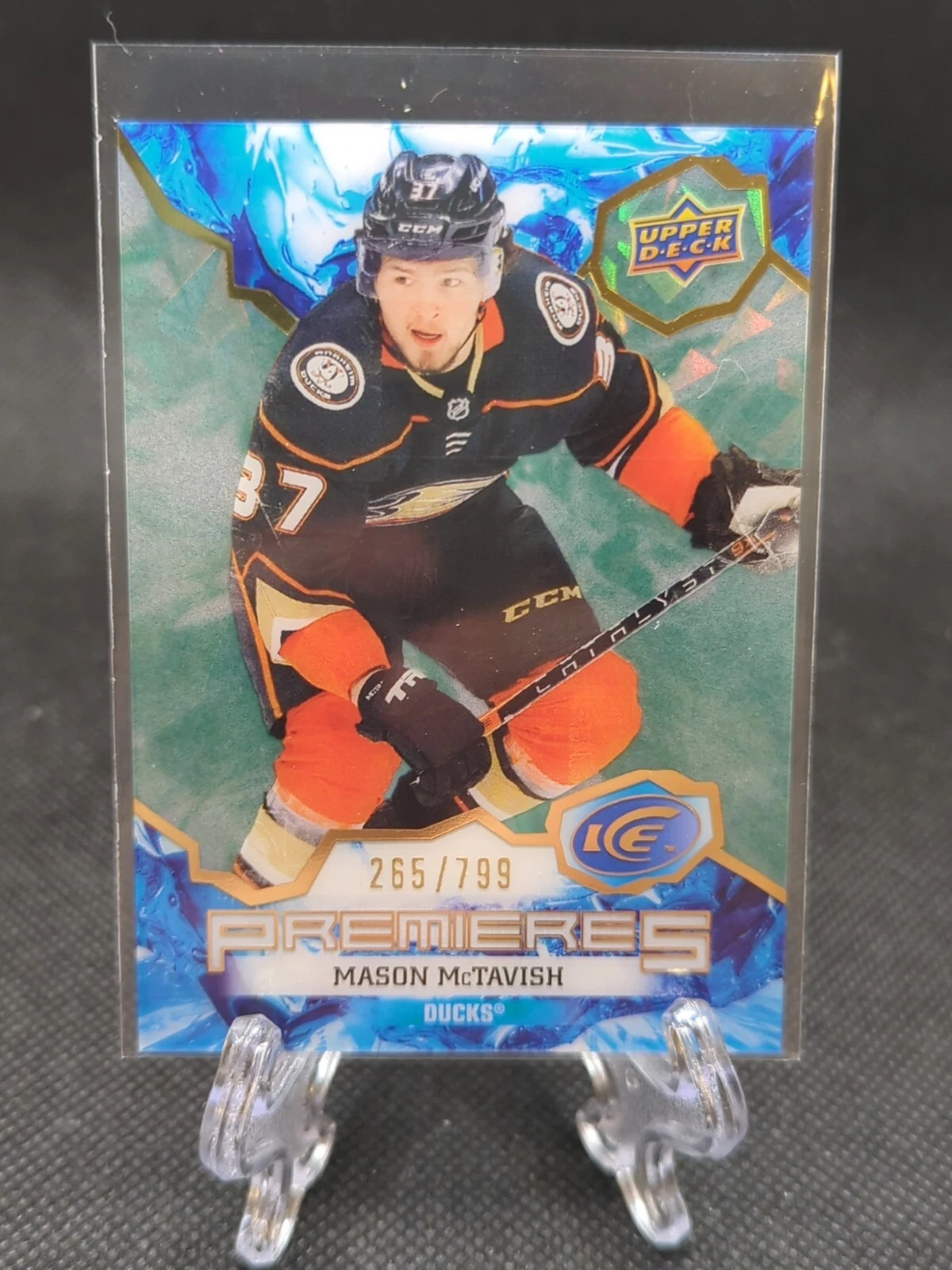 2021-22 Upper Deck Ice Ice Premieres Green /799 Mason McTavish #237 Rookie RC