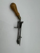 Antique Rug Hooking Tool Machine with Wooden Handle 1920s