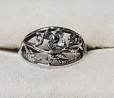 STERLING SILVER 925 FLOWER BAND RING SIZE