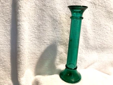 Green Indiana Glass Bud Vase 1970s 9" T
