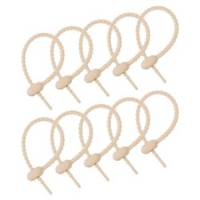20Pcs Reusable Zip Ties, 7 Inch Silicone Ties Bag Clips Beige
