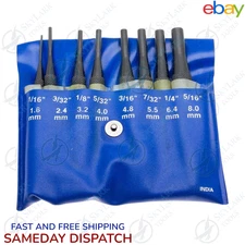 8Pc Roll Pin Punch Set Gunsmithing Kit Removing Repair Tool with Holder Spring
