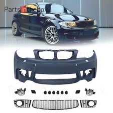1m Style Front Bumper Fog Lamps Grille For 08-13 Bmw E82 E88 1 Series 128i 135i