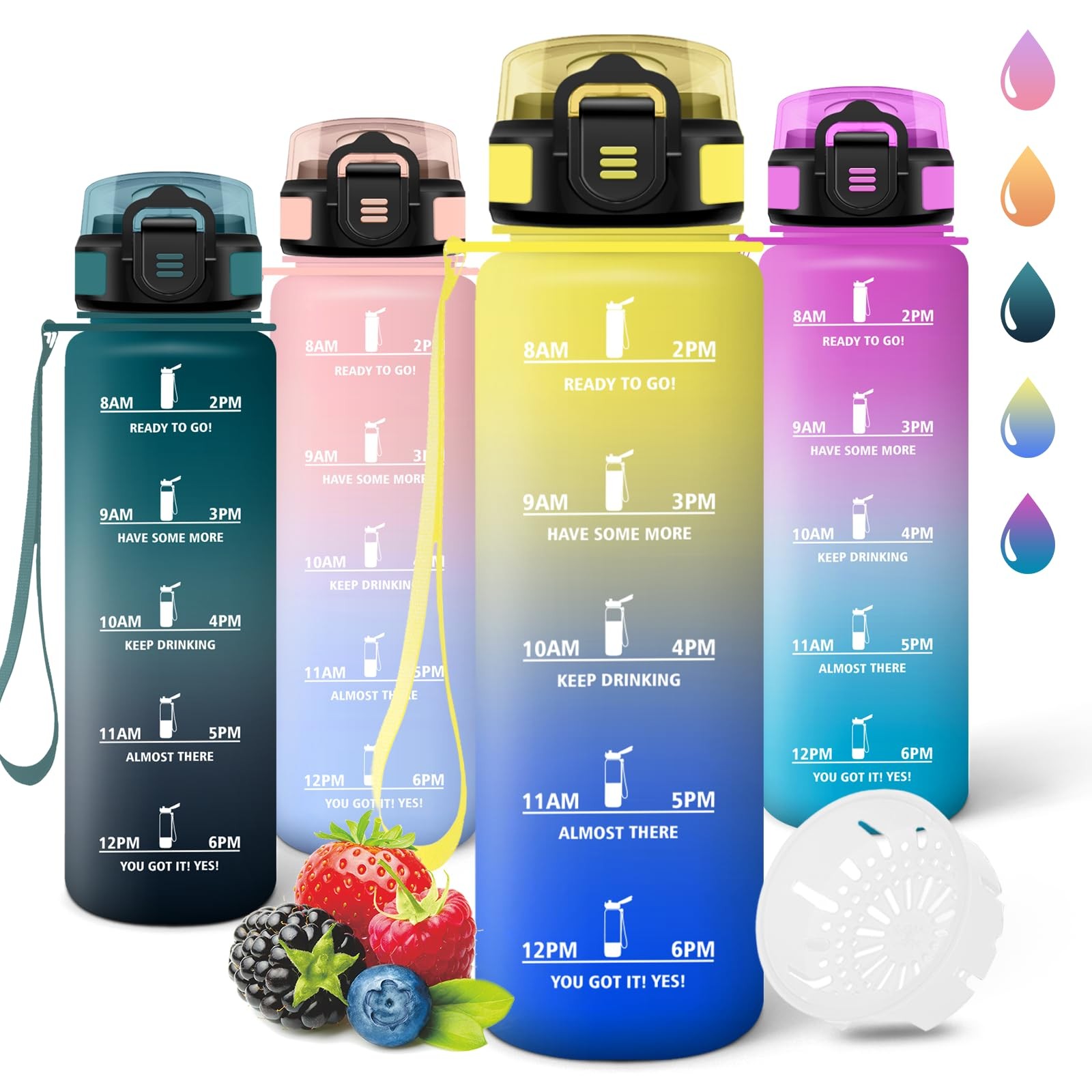 Gourde 1l réutilisable en inox pour le sport et l'hydratation quotidienne