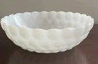 Vintage Anchor Hocking White Milk Glass Bubble Pattern Serving Vegetable Bowl 8"