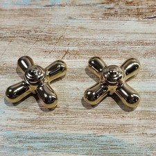 Polished Brass Cross Handle Hot Cold Replacem...