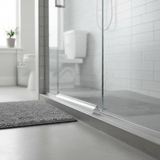 Frameless Shower Door Bottom Seal Shower Sweep with Drip Rail for 1/4" Glass,36"