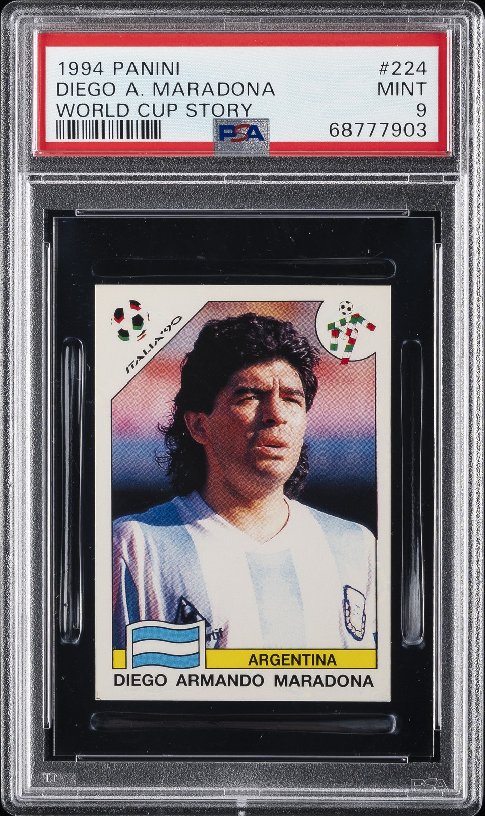 1994 PANINI WORLD CUP STORY #224 DIEGO ARMANDO MARADONA PSA 9