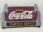 Coca-Cola Vintage Cast Iron Bench Sign Fountain Service Collectible 19 1/2 X 12"