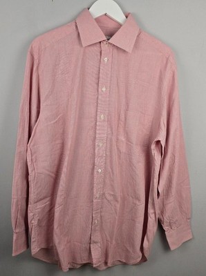 Armani Exchange Hemd Herren 16,5'' 42 rot kariert kariert langarm Baumwolle Freizeit