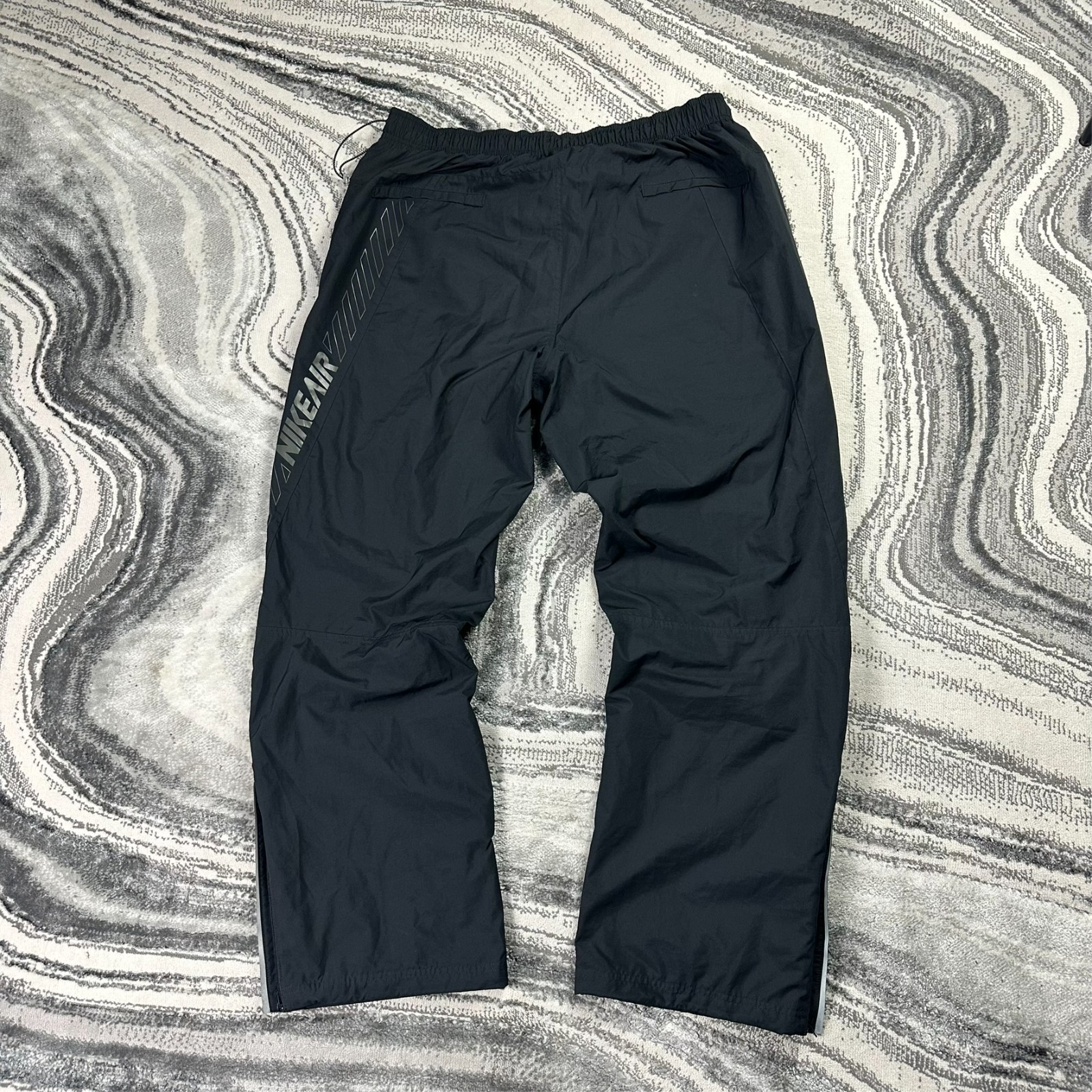 VTG Nike Athletic Dept 2000's Y2K Black Baggy Oversized XL Tracksuit Bottoms image 8