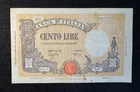 Banknote 100 Lire Banknote Bank of Italy 1943 Kingdom 08/10/1943 Barbetti Q 44