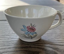 Vintage Coffee Teacup Cup Steubenville Pottery Fairlane Pink Blue Flower