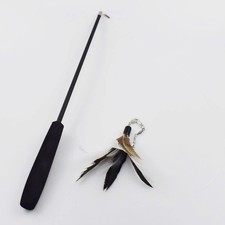 Interactive Cat Toys Retractable Wand Toy and Feather Toy Refills for Indoor Cat