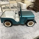 Vintage 1960s Vintage Tonka Jeep Dispatcher Pressed Steel Truck Green/White