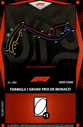 2025 Uno Elite Core F1 Formula 1 RED Grand Prix De Manaco #086 Card