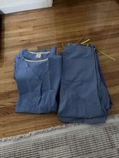 5 Pairs Medical scrubs v neck tops Bottoms Various Blue Lightweight Unisex Small