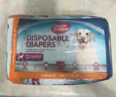 Simple Solution Disposable Diapers Dog Large / XL 12 Pack