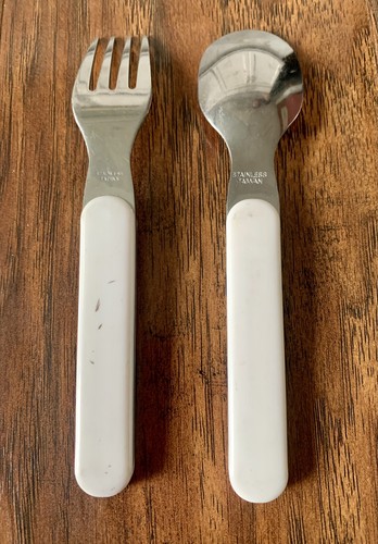 Vintage Child Spoon Fork Silverware Mini Mickey Minnie Disney - Picture 2 of 2