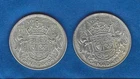 TWO 1952 – 1953 CANADIAN 50 CENTS COIN - 80% PURE SILVER CIRCULATED COIN