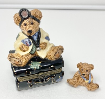 Vintage Boyds Bear Bearware Doctor & Patient Medicine Hinged Trinket Box Ceramic
