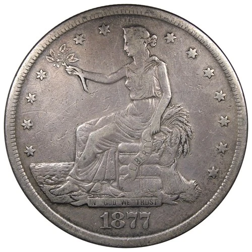 1877-S Trade Dollar VF/XF EXTRA FINE Condition Cleaned A3100