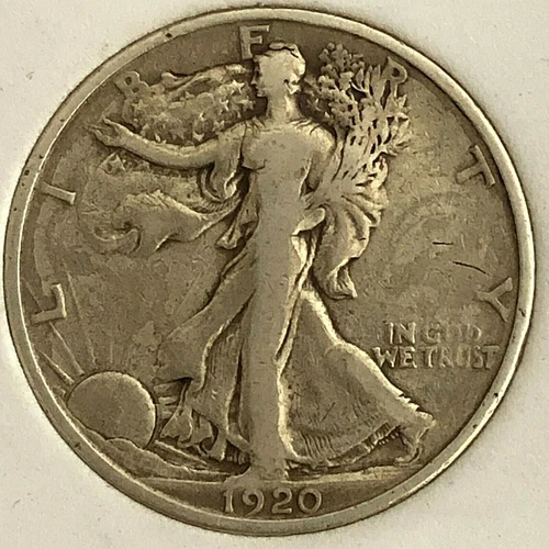 1920 S   Silver Walking Liberty Half Dollar in  VERY FINE  Condition