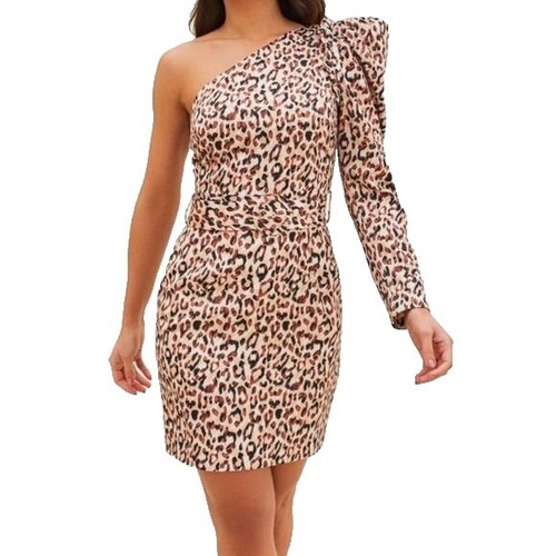 $2595 Dolce & Gabbana Womens Red Ruched Leopard-Print One Shoulder Dress  Size 38 | eBay
