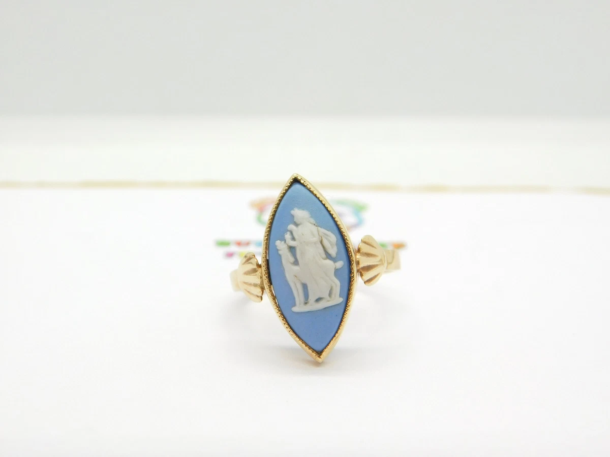 9ct Rose Gold Wedgewood Classical Signet Ring Antique c1890