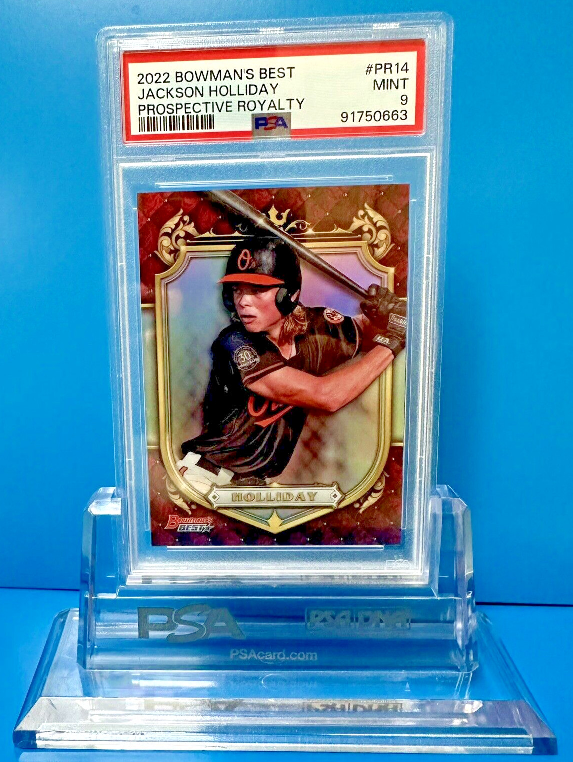Jackson Holliday PSA 9 ! 2022 Bowman's Best - Prospective Royalty ! ⚾️