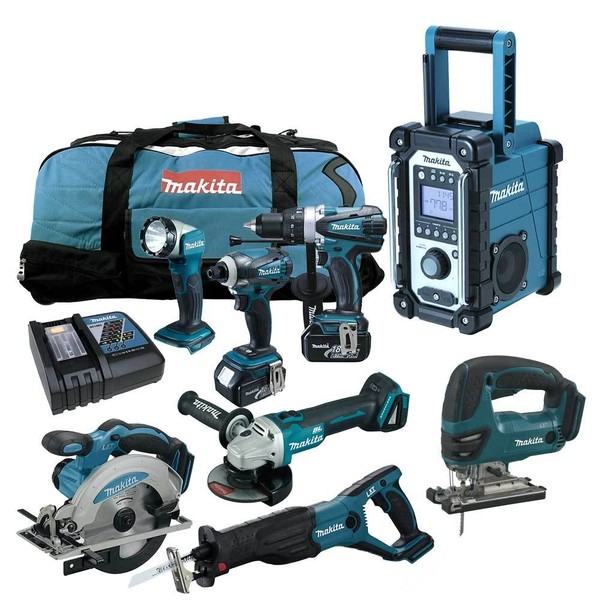 Makita Lxt 18V 12Tlg. Akku Werkzeug Set +DGA504 Winkelschleifer +DJV180 Rmj-image