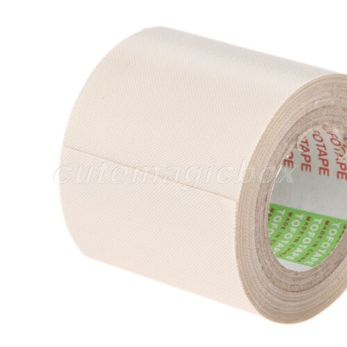 New 13/19/25/50mm PTFE Heat Resistant Fiberglass Fabric Adhesive Tape 10M - Afbeelding 1 van 9