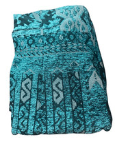 Susan Graver Womens Size 28 Artisan Embellished Tapestry Jacket Teal Pockets NWT