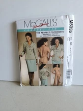 McCALLS 5335 Coordinates/Lined Jacket Skirt & Pants PATTERN 8 10 12 14 Uncut