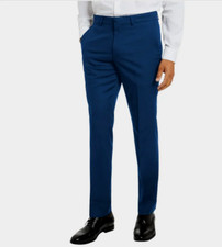 Kenneth Cole Men  s Modern Fit Flex Suit-Seperate Pant, Blue, 32W X 32L