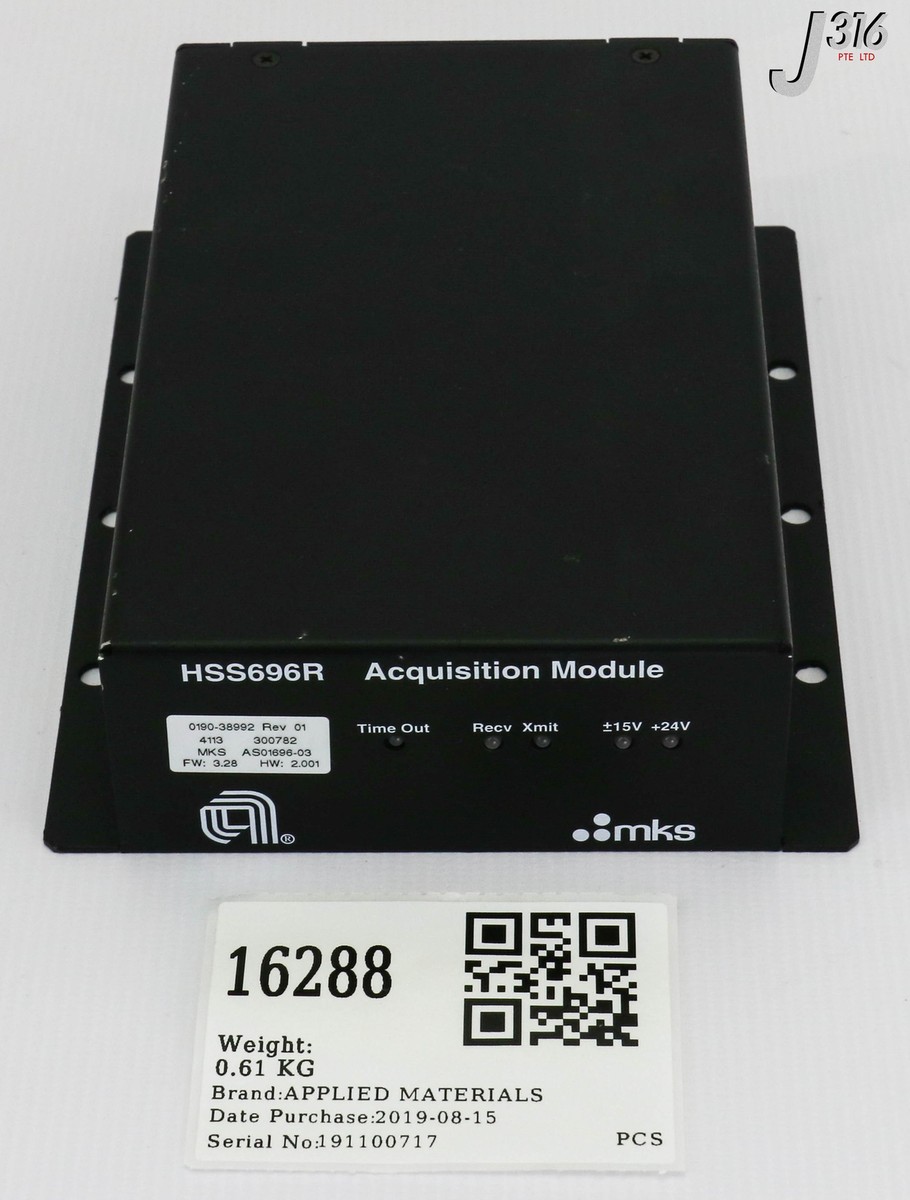 【.】 16288 APPLIED MATERIALS MKS AQUISITION MODULE HSS696R, AS01696-03