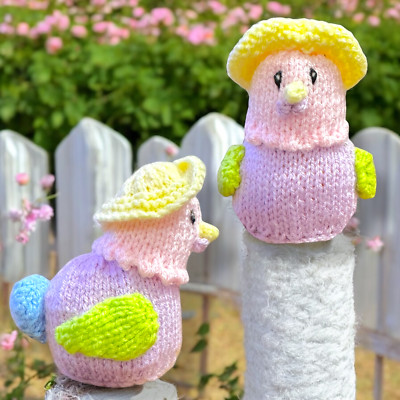 STRICKANLEITUNG - Ostern Patsy das Pastell Huhn schokoranger Bezug / 9 cm Spielzeug
