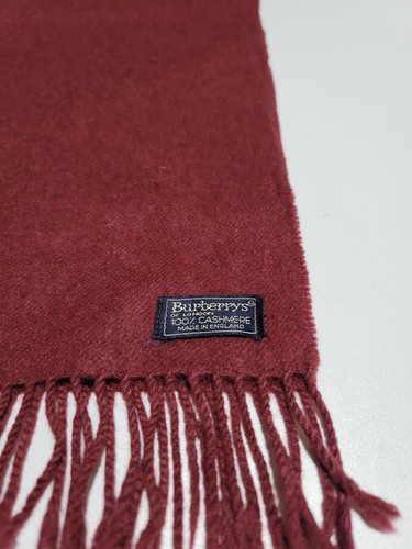 Burberry scarf authentic embroidered logo pure cashmere fabric - Picture 3 of 10