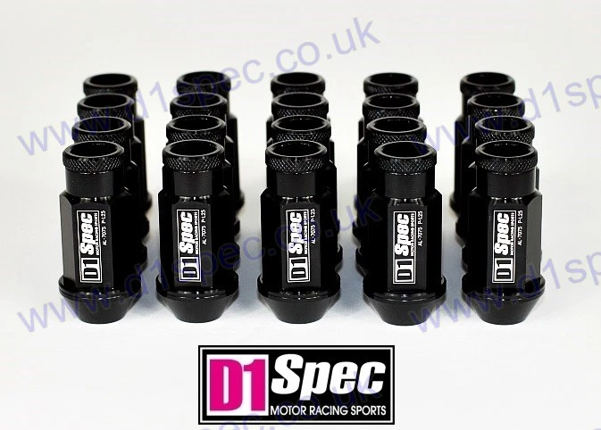 D1 SPEC RACING WHEEL NUTS BLACK P1.5 L MAZDA LEXUS TOYOTA HONDA MITSUBISHI FORD - Image 3 of 3