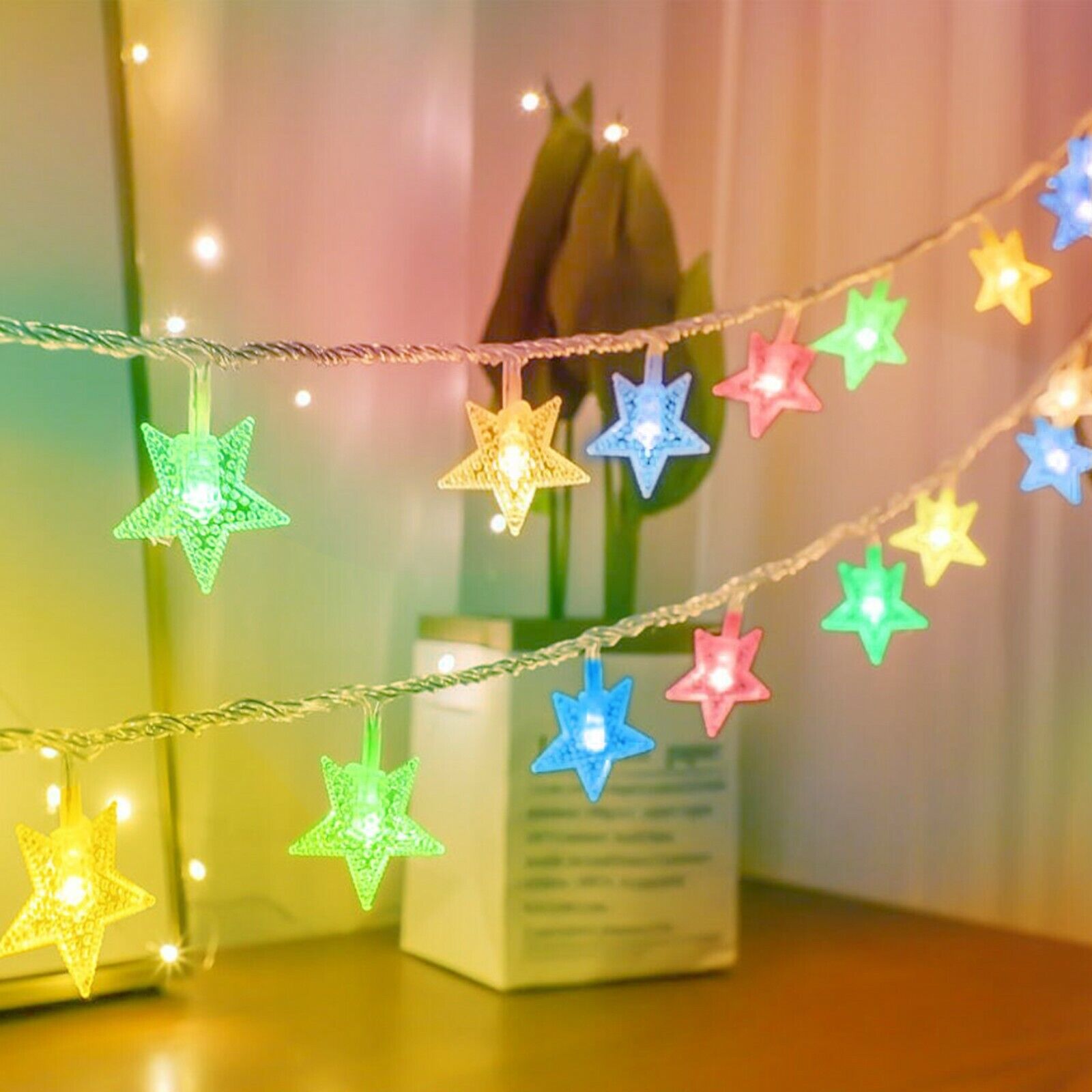 32.8ft 100 LEDs Star String Lights, Battery Operated, RGB