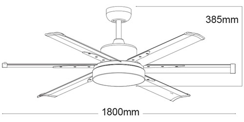 Albatross 72″ DC Ceiling Fan With 24W LED Light and Remote Matt Black MAFML3M... - Picture 3 of 3