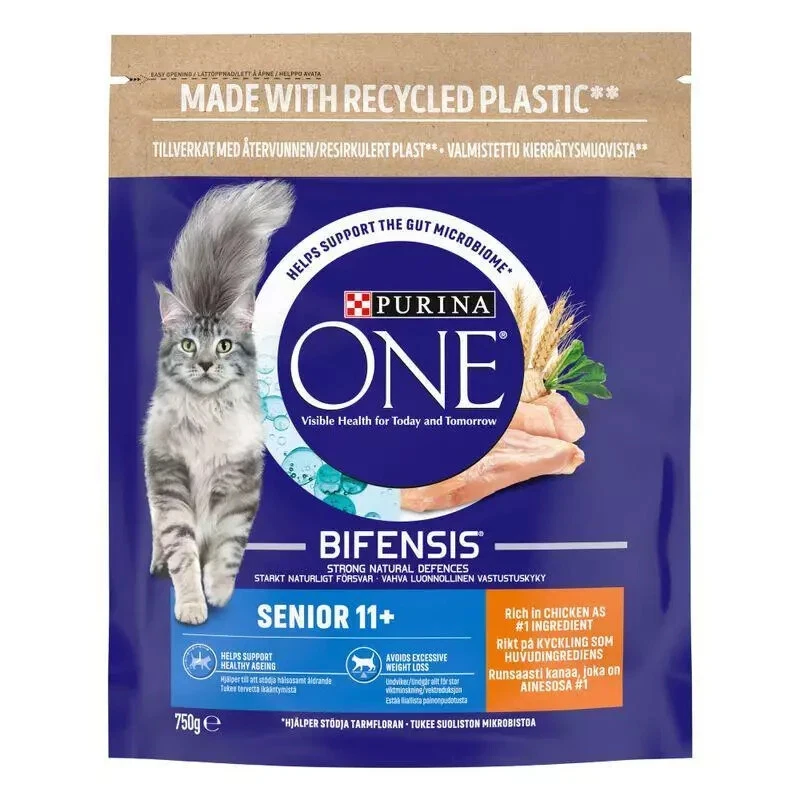Purina One Katzenfutter Senior 11+ Huhn & Vollkorn Balanced Katzentrockenfutter 750g